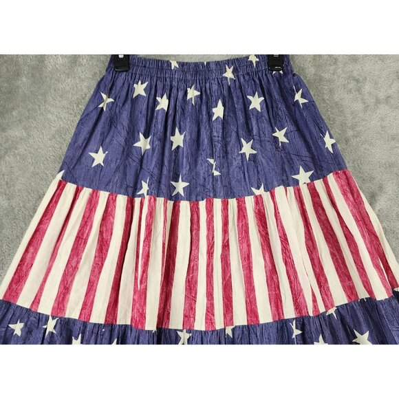 J Suzette Skirt Womens XL American Flag Stars Stripes Patriotic 90s Vintage USA - Picture 6 of 9